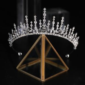 【Limited-time offer】 Sliver Bridal Tiaras Rhinestone Crown Pearl Baroque Bridal Crown Headdress Wedding Accessories Headband Wedding Crown