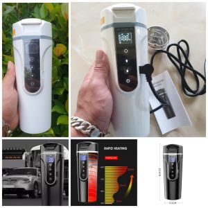 Bình nấu nước sôi ô tô xe hơi 500ml cảm ứng có điều chỉnh nhiệt đô 12v-24v mẫu mới loại tốt phụ kiện xe hơi