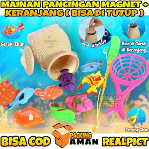 ( BISA COD ) PROMO Mainan Anak Pancingan Magnet + Keranjang Bisa Di Tutup / Mancing Ikan Mania Melatih Ketangkasan Anak / Mainan Edukasi Edukatif Anak / MaInan Anak Laki Laki / Mainan Anak Perempuan SNI