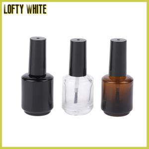 Lofty White 15ml Transparent Glass Nail Polish Bottle Empty With Lid Brush Cosmetic Containers Nail Glass Bottles With Brush