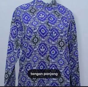 SERAGAM BATIK SMP NASIONAL TANGAN PANJANG SIZE S M L XL XXL XXXL JUMBO MOTIP TUNAS ANAK BANGSA