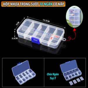 Hộp Nhựa Mini Có Nắp Trong Suốt Khoá Kín Đựng Trang Sức Linh Kiện Ốc Vít Vật Dụng Nhỏ Tiện Lợi
