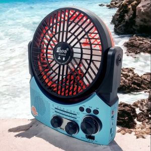 วิทยุพัดลม โซล่าเซลล์ รุ่นFP-335-S เชื่อมบลูทูธ FM RADIO Music Player