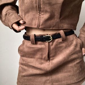AODDO Thiết kế sang trọng Thắt lưng da lộn Khóa cài Đa năng Thắt lưng retro Thời trang Cổ điển Thắt lưng mờ Trang trí cho phụ nữ