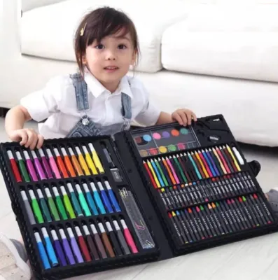 168 Pcs Art Coloring Set Pencil Pen Crayons watercolor with storage case