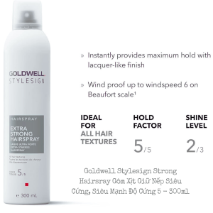 Keo Xịt Goldwell Stylesign Strong Hairsray Tạo Kiểu Giữ Nếp Siêu Mạnh Và Hoàn Hảo 300ml