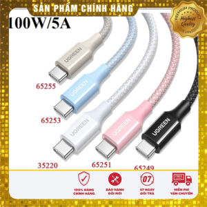 Cáp sạc nhanh 100W/5A USB Type-C to USB Type-C dài 1M Ugreen 65249 cao cấp (Màu Đen) Chính Hãng