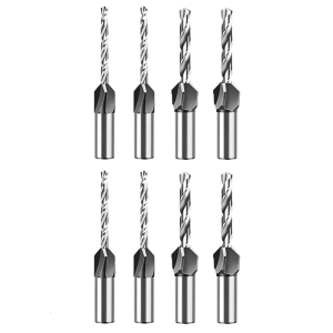 Precisions Woodworking 4 Size Countersink Tapered Drill Bits Set with Low Friction Depth Stop and Portable Storage Case
