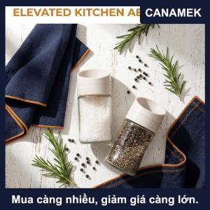 【CANAMEK】 Muối Chai Với Xoay Nắp Nhà Bếp Gia Vị Hộp Kín Leakproof Thảo Mộc Lưu Trữ Jar Cho Nhà Đầu Bếp Bàn Bữa Ăn 1/4Pcs