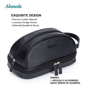Toiletry Bag PU Leather Shaving Case Bags with Lots Pockets Plenty Space Large Compartments Durable Design Travel Pouch Fashion Dopp Kit for Outdoors and Journey Travel Storage Waterproof Dop Kit for Toiletries Accessories