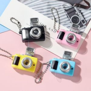 DUENDE With Sound Camera Electric Luminous Key Chain Led Plastic Mini Camera Toy Led Keychains Key Holder Ins Camera Car Key Ring Friends Birthday Gifts