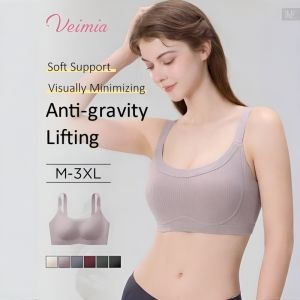 【OFFICIAL】VEIMIA New Style Bra Full Coverage Lift Up Breast Soft Support Shaping Bra Adjustable Underwire Minimizer Bra Womens Comfort Support Lingerie Breathable Brassiere