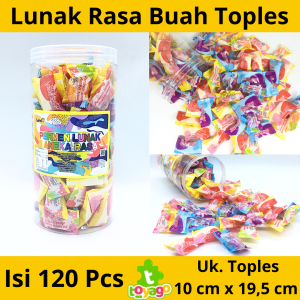 Permen Lunak Rasa Buah Toples Isi 120 Pcs Grosir (Lunak Rasa Buah Toples toyago toys)