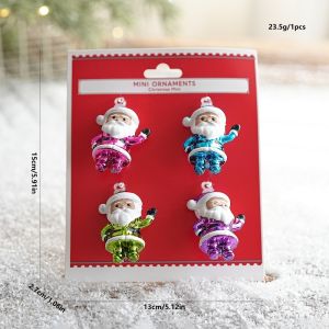 DIVATEN Plastic Cartoon Pendant Gingerbread Man Bell Accessory Holiday Decor Cute Xmas Tree Shape Xmas Ornament Xmas Tree Decor