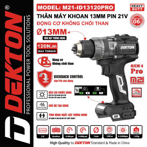 Thân máy khoan pin Dekton M21-ID13120PRO-120Nm/ ngắt lực điện tử