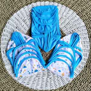 Serian Biru 12 Pcs Popok Bayi Baru Lahir Popok Ikat Kain Cuci Ulang 100% Kualitas Premium