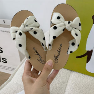 รองเท้าแตะเด็ก  โบว์จุดสีสวยใส่สบาย รองเท้าแตะเด็กผู้หญิง