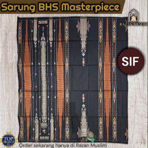 Sarung BHS Masterpiece Gold Motif M79 SIF Hitam Cokelat