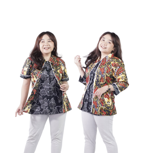 Blouse Big Size Wanita Atasan Batik Lengkap S-M-L-XL-XXL-3L-4L-5L-6L-7L Model Blus Jumbo Kerja Batik / Atasan Batik Kerja Kantor Seragam Bahan Katun Wanita LD 140 / Pakaian Batik Kekinian Formal Terkini Model Terbaru Super Big Wanita
