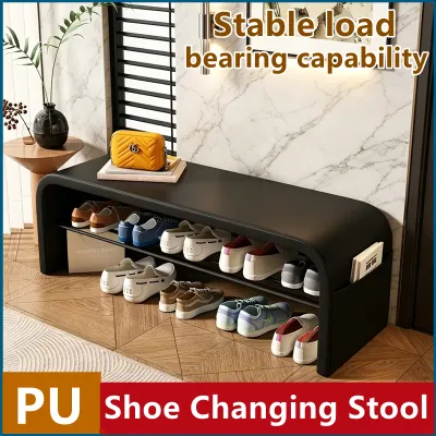 Shoe Bench Changing Stool with Storage Multipurpose Entryway Bench for Bedroom