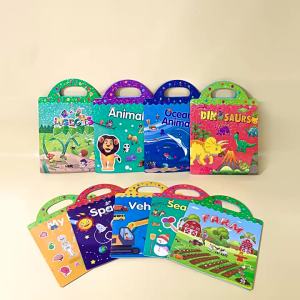 Childrens Sticker Book Early Education Focus Training Reusable Stickers Animals Dinosaurs Ocean Scenes Sticker Book