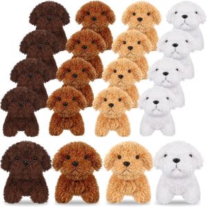 12-24PCS Teddy Dog Plush Toys Stuffed Puppy Dogs Soft Poodle Doll AnimalToy for Adopt a Puppy Party Favors Birthday Gifts