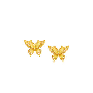 CHOW TAI FOOK 999 Pure Gold Butterfly Earring - EOF1371