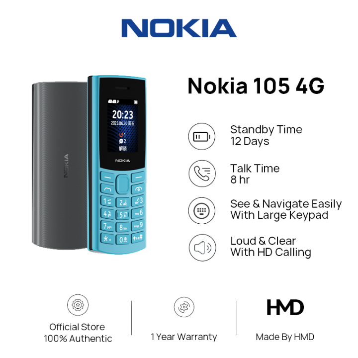 Nokia 105 4G Keypad Basic Phone 1.8'' Screen Dual Sim 1450mAh Durable ...