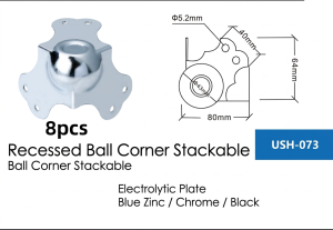 8Pcs Ball Corner Protector Multiple Sizes Metal Chrome For Flight Case Touring Case Assembly