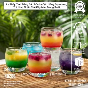 set 4 Ly Thủy Tinh Shot 50ml Đáy Vuông EY3004 – Cốc Mini Uống Rượu Espresso Pha Chế Barista Cao Cấp