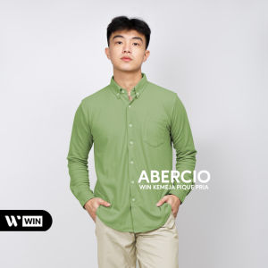 WIN - ABERCIO Kemeja Pria Lengan Panjang Catton Pique Jumbo Big Size M - 6 XL Premium