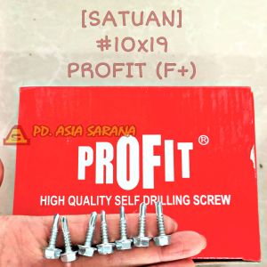x5pcs [PROFIT] Skrup Baja Ringan 10x19 Sekrup Paku Baut Roofing Screw F+ Hex