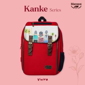 Tas Ransel laptop wanita Canvas Premium Marawa Handmade Kanke Series