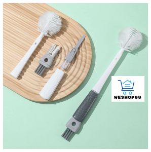 WESHOP88 1pcs Five-in-One Lazy Silicone Cup Brush Baby Bottle Brush Cleaning Appliance Long Handle Cup Brush360Degree Rotation Folding Bruch Head