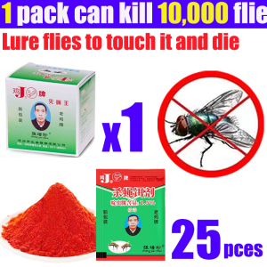 BABEDUO Kill all flies within 1000 meters the whole nest of flies dies fly killer powder safe and effective non-toxic fly killing bait powder suitable for farms langaw killer harmless to poultry fly trap 25 packs of effective powder flies killer trap
