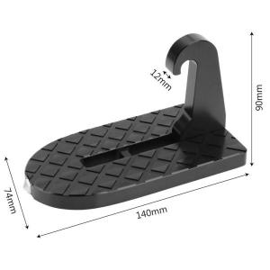Car Door Hook Pedals Car Assist Pedal Foldable Universal Auto Vehicle Rooftop Roof Rack Assistance Door Step Black Alloy