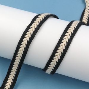 SQMETR 10Yards Dệt nhiều màu sắc Viền bện xương cá Chất liệu cotton. Chiều dài 10 yard Dây đan trang trí Trang trí Rộng 15 cm. Phụ kiện may vá tự làm Dành cho ngành may mặc