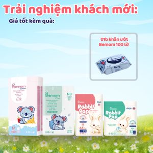 (DEAL TRẢI NGHIỆM KHÁCH MỚI) - Bỉm Bemom Plus/Summer/Rabbit Pop thương hiệu Hàn Quốc – Mỏng Nhẹ thấm hút vượt trội 12h đủ size.