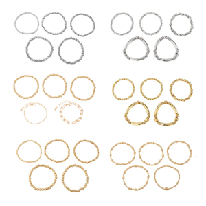 Gói của 5 Vòng Đeo tay kim loại có thể điều chỉnh thiết lập Stackable cổ tay đa năng handchain cho giản dị và sự kiện trang trọng