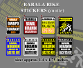 BABALA Bike Sticker, Waterproof, Non-Fade Print. 
