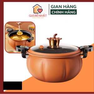 Nồi áp suất bí ngô dung tích 8L chất liệu chống dính cao cấp dùng được cho mọi loại bếphầm cháo hầm gà tiện dụng