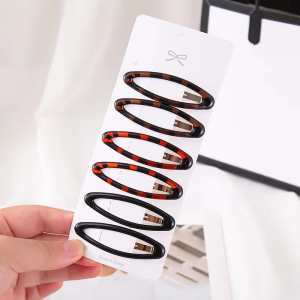 Zy Fashion 6pcs/set Korean Simple Amber Hair Clip for Women Elegant Temperament Bangs Clip Fashion Girl BB Clip