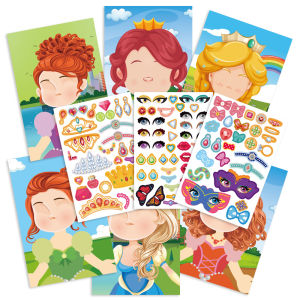 （Super Fan) DIY Stickers for Kids Cartoon Face Change Stickers Books Puzzle Games Baby Recognition Education Toys Stickers for Children
