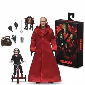 In Stock NECA Saw Jigsaw John Kramer Red Robe Ultimate Action Figure Horror Movie PVC Action Figures Collectible Model Toys Gift