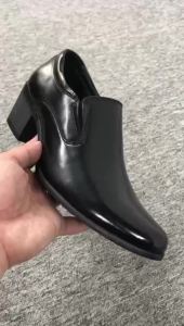 Mens 6cm Height Increasing Leather Business Shoes Slip-On Formal Wedding Office Work Dress Shoes EU 38-46