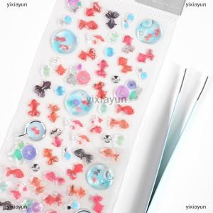 [COD] yixiayun Japan Goldfish Epoxy Glue Sticker Phone Case Sticker Diary Notebook Decoration Creative Gifts