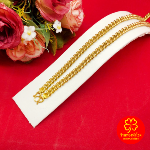 สร้อยคอทองเหลืองโบราณลายเลส ความยาว 26 นิ้ว งานทองเหลืองแท้ งานดิบไม่ได้ชุบ ทองเหลืองโบราณ