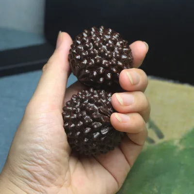 GTWO 2PCS Wooden Ball Spiky Massage Ball Trigger Point Hand Foot Pain Relief Plantar Fasciitis Reliever Massage Ball Health Care 保健球