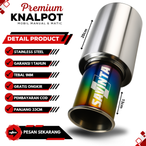 Savinta Knalpot Racing Mobil Manual Matic NBLv3 Stainles Suara Bass Empuk Adem