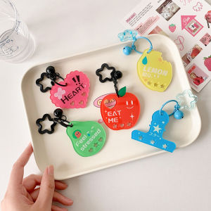 Cute Acrylic Bag Pendant Cartoon Fruit Shape Keychain Carabiner Portable Backpack Decor Girls Jewelry Accessories Key Ornament H260729